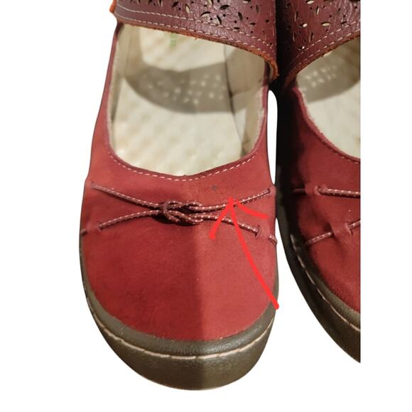 JBU by Jambu MaryJane Flats Sz 8.5 Red Slip On Memory Foam Adjustable Outdoor - Picture 7 of 10